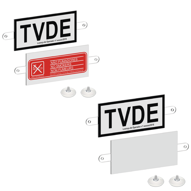 Dístico TVDE / Proibição de fumar (PACK de 2)
