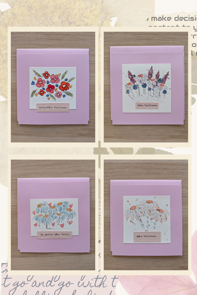 Carte Fête des Mères à l'aquarelle