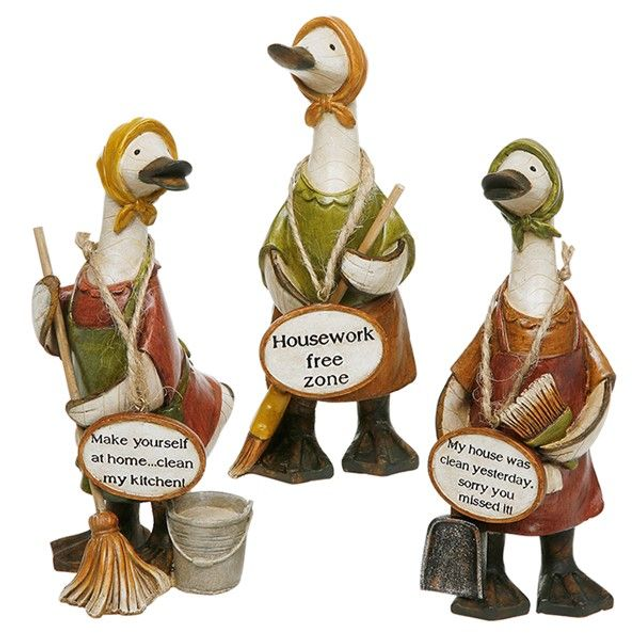 David’s Ducks Mrs Mop Message Duck Ornament