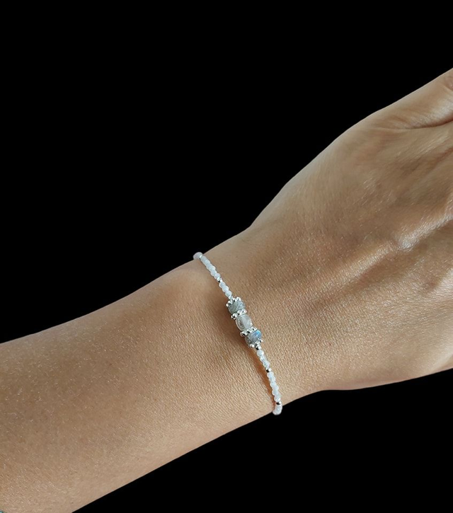 Bracelet en pierres de Lune et Labradorite