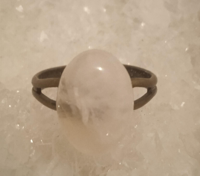 quartz rose (bague bronzée) 