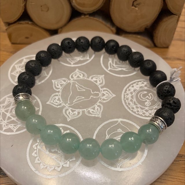 Aventurine verte &amp; pierre de lave 