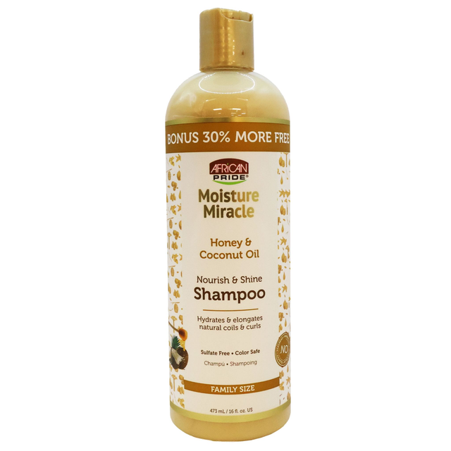 African Pride Moisture Miracle Honey &amp; Coconut Oil Shampoo, 16oz