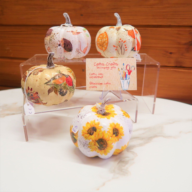 Small Decoupage Pumpkin 