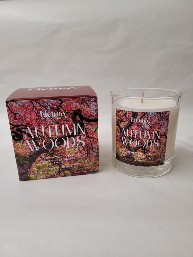 Autumn Woods Refillable Glass Jar Soy Wax Candle - ES-012