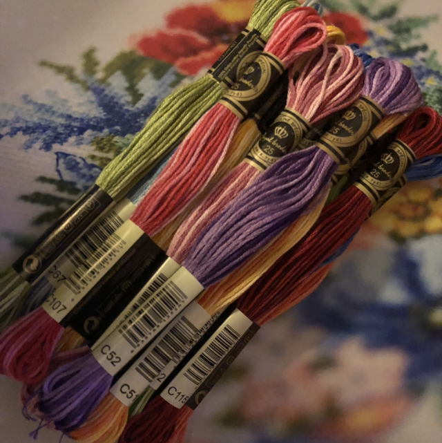 Bundle of 33 Skeins of Embroidery Thread