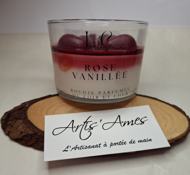 Bougie parfumée Rose vanillée 160 gr
