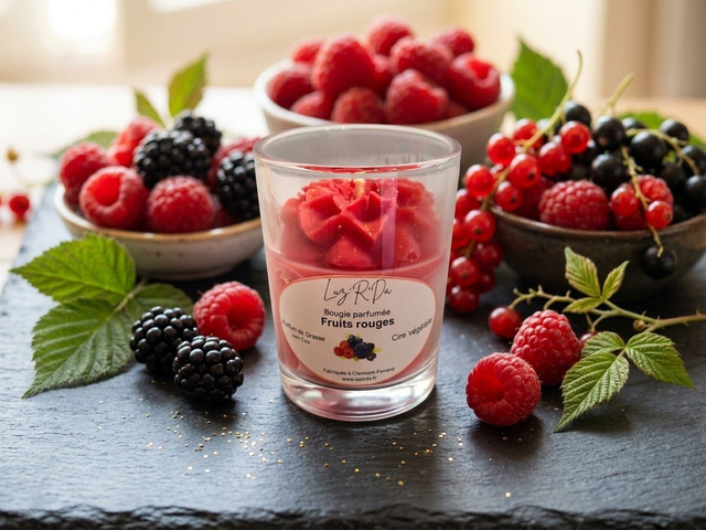 Bougie Déco - 60 grammes - "Fruits rouges"