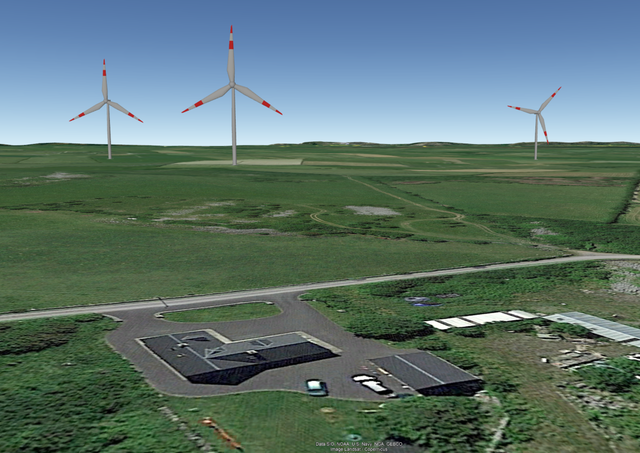 3D View Only looking from your EirCode/Property towards Laurclavagh Wind Farm