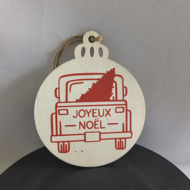 Noël boule voiture rouge