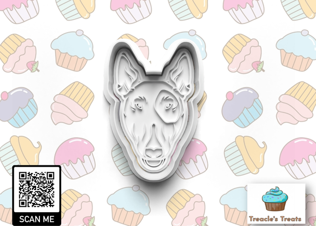 Bull terrier Head Fondant/cookie stamp with cutter