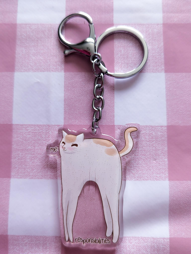 Funny Cat Keyring - meme gifts, funny gifts, cat gifts, kitten gift, keyring charm, keychain charm, charms, cute gift, unique gift
