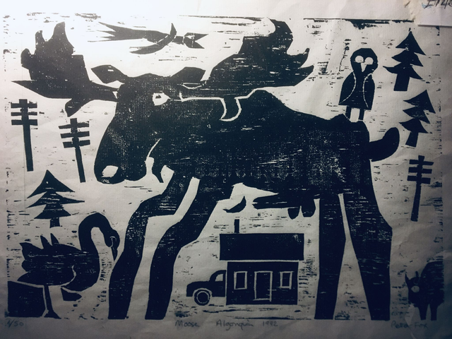 Moose, Algonquin, Limited Edition Woodcut by Peter Fox