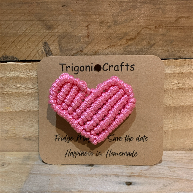 Macrame Fridge Heart Magnet 