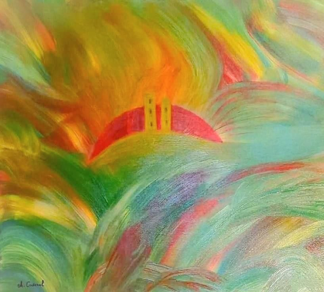 Tableau musical " Coucher de soleil sur Saint Paul" 100x80 cm