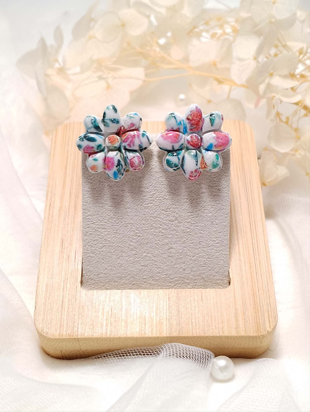 Boules d'Oreilles "Fleurs Printanières" 