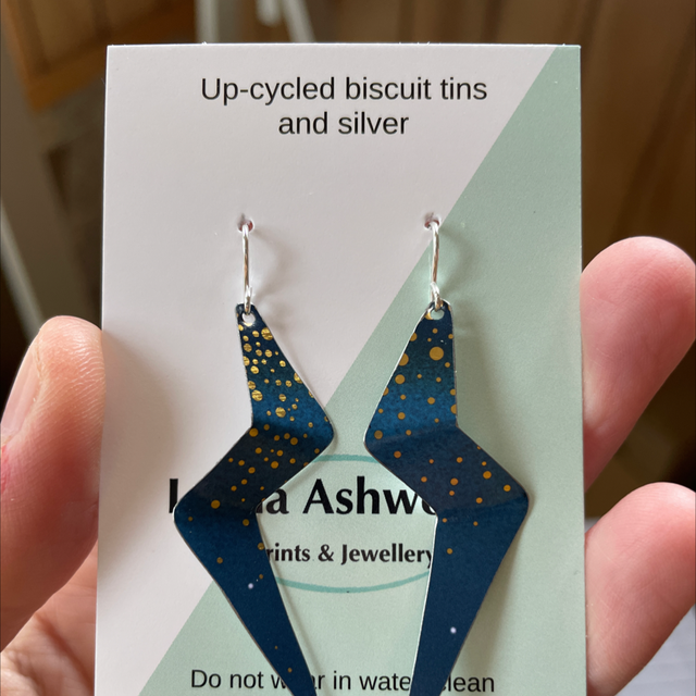 Lightning tin earrings