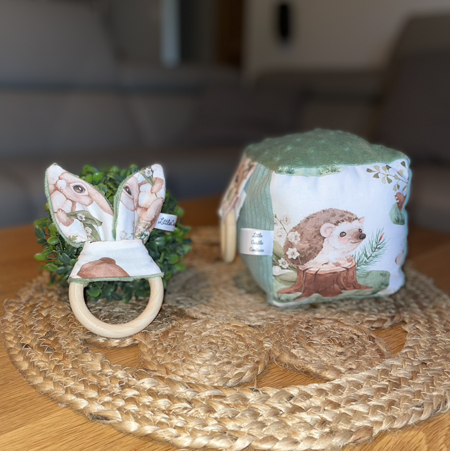 Cube d’éveil et anneau dentition - ANIMAUX DE LA FORÊT