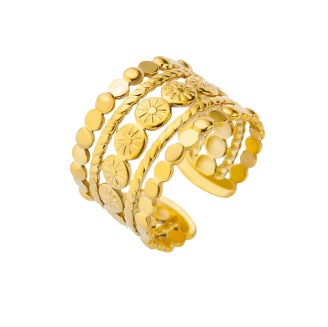 Gold cuff ring - adjustable