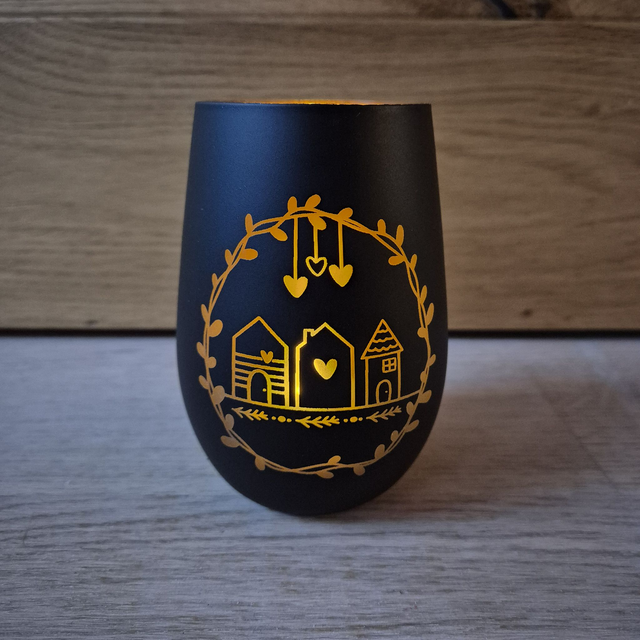 Teelichtglas, Häuser