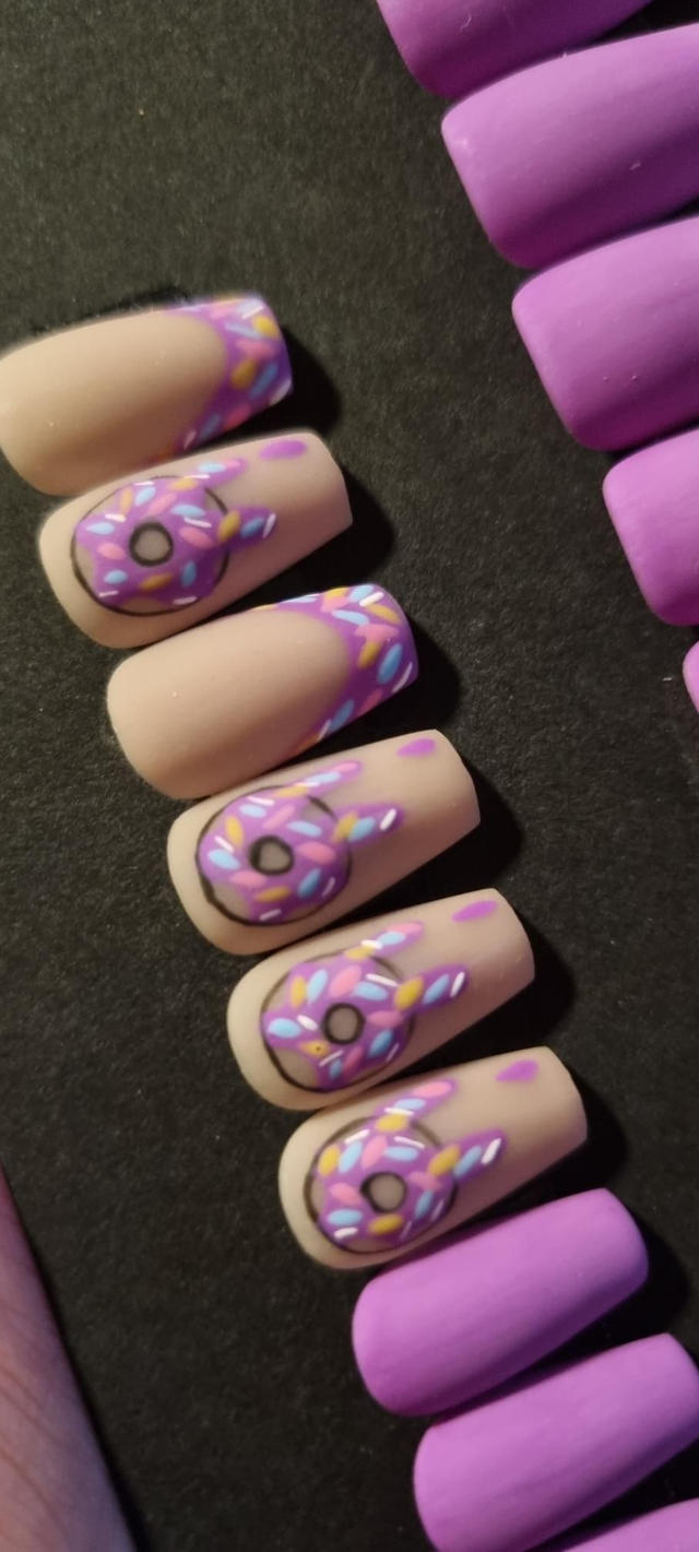 Purple donuts coffin S