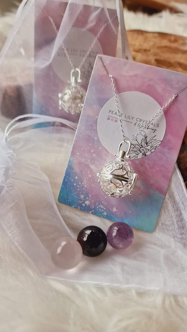 Sphere Pendant Cage with 3 Mini Spheres 