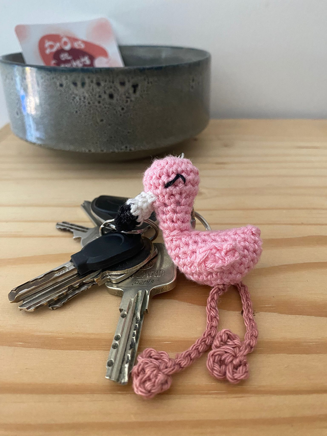 Porte-clé flamant rose