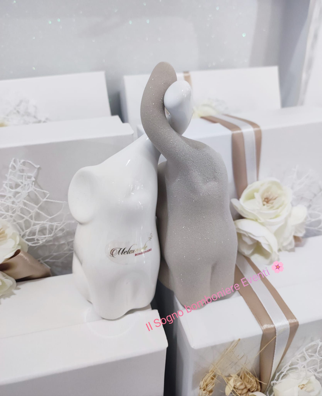 Coppia Elefantini in ceramica capodimonte