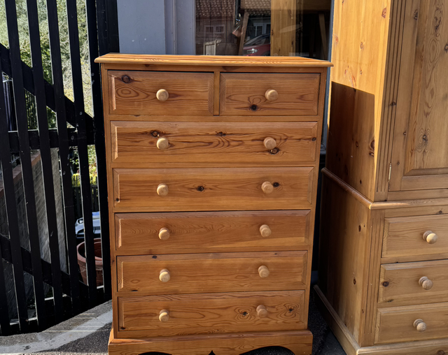 Large Solid Pine Chest Of Drawers
