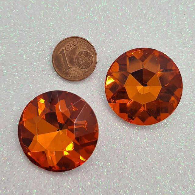 Fancy Chaton, Orange Red, 27mm