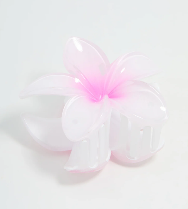 White/Pink Flower Clip