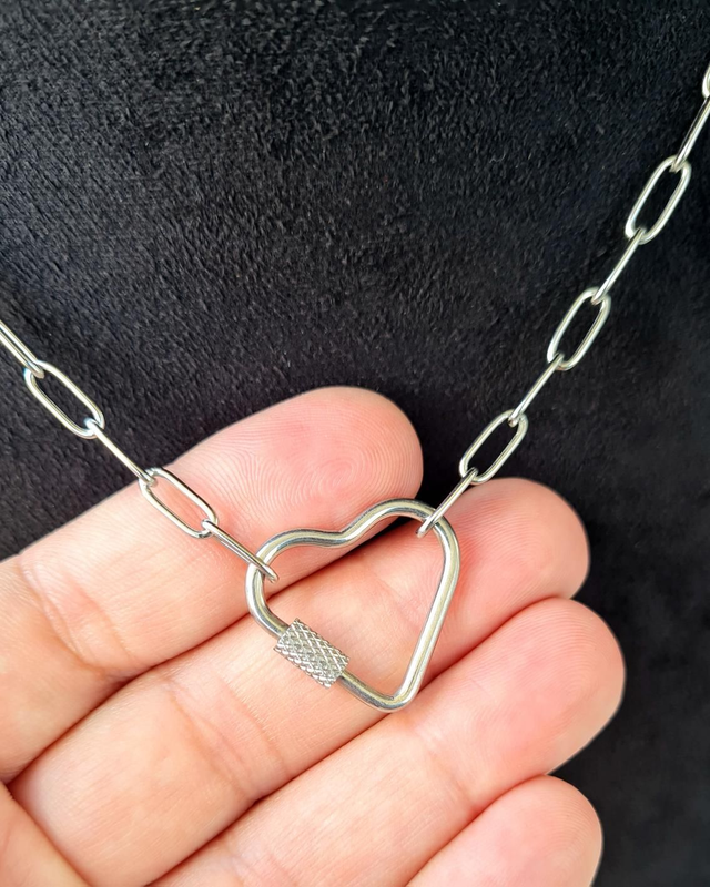 Tour de cou en acier inoxydable argenté "Lova" 