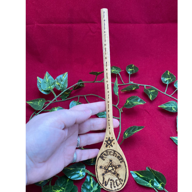 "Kitchen Witch" Hand Pyrographed Spoon