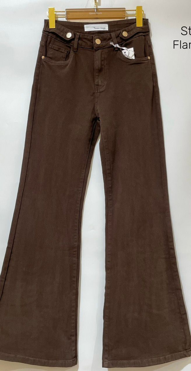 QH flared jeans choco