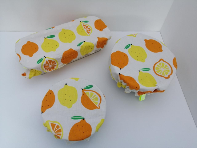 Lot de 3 charlottes alimentaires en coton enduit