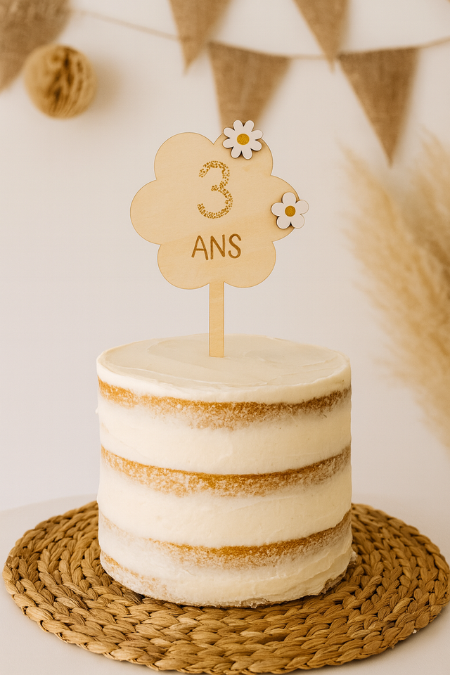 Cake Topper Anniversaire Léopard personnalisé 