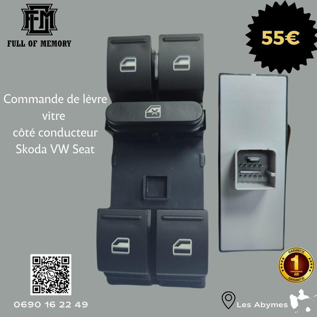 Interrupteur lève vitre Skoda 