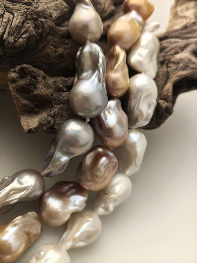 Collana in Perle Barocche a Goccia 18mm a Scalare – Argento 925 | Corals Waves