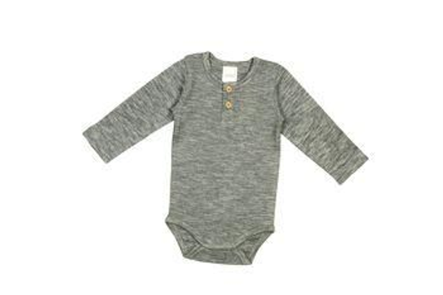 Body Langarm grau melange