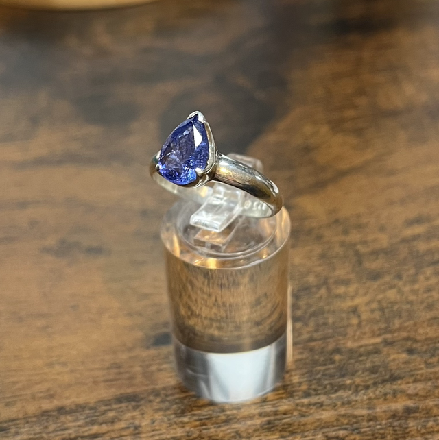 Bague en argent et Tanzanite facettée - Taille 56
