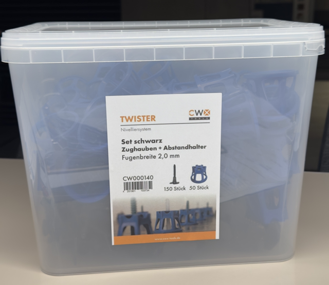 Set Zughauben + Abstandhalter Twister 2 mm Schwarz 50 Hauben+150 Abstandshalter