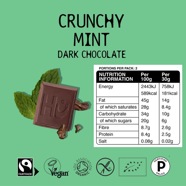 Hu Organic Crunchy Mint Dark Chocolate Bar