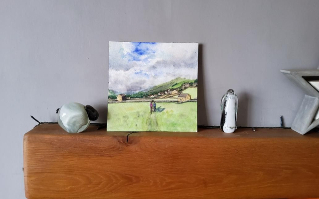 Arriving into Gunnerside- original watercolour.