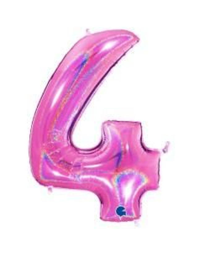 Numero 4 Holografico Fuxia