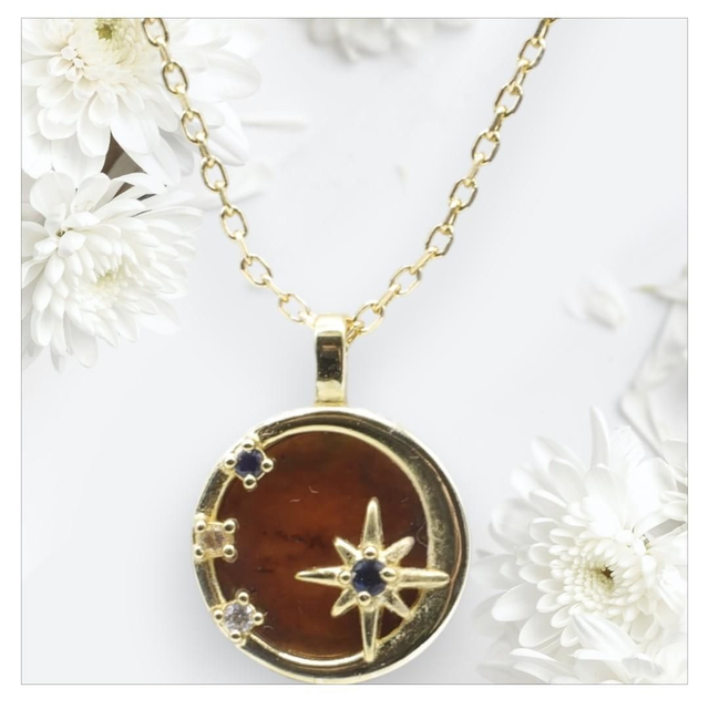 "Grenat" - Collier argent 925 étoiles 