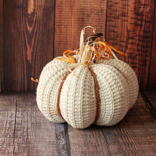 Cream Crochet Pumpkin