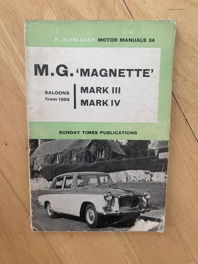 Handbook for the MG Magnette Mark III and Mark IV Saloons 1959