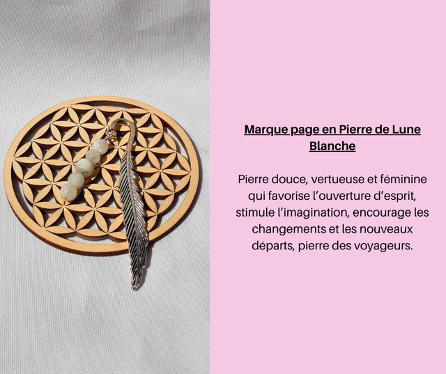 5- Marque page en Pierre de Lune Blanche