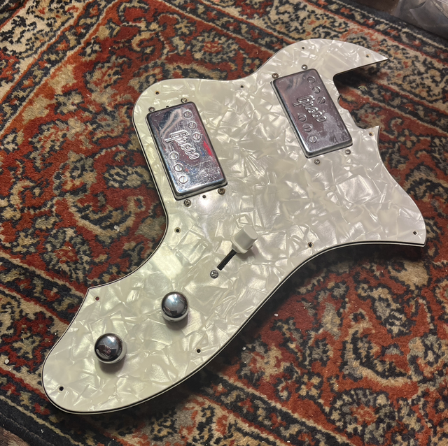 RARE Vintage 1974 Maxon PU-103 Wide Range Humbuckers – Original Greco TE-500 LOADED Pickguard + Electronics (Seth Lover Fender Thinline Deluxe WRHB)
