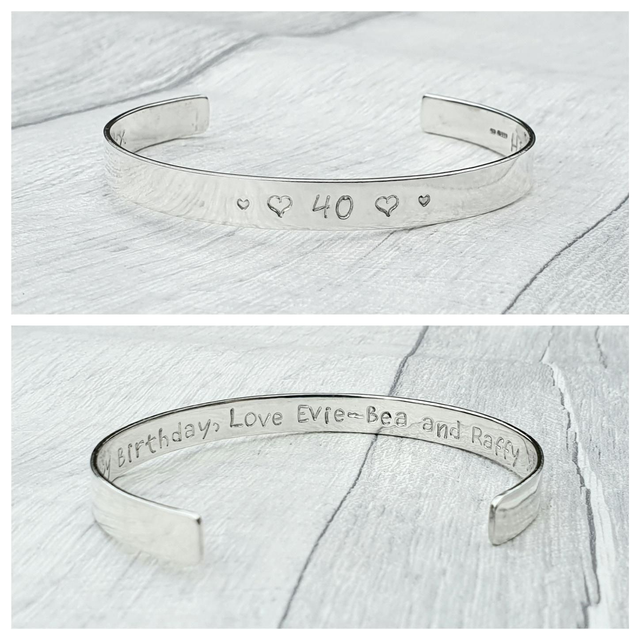 Made to order personalised cuff bracelet